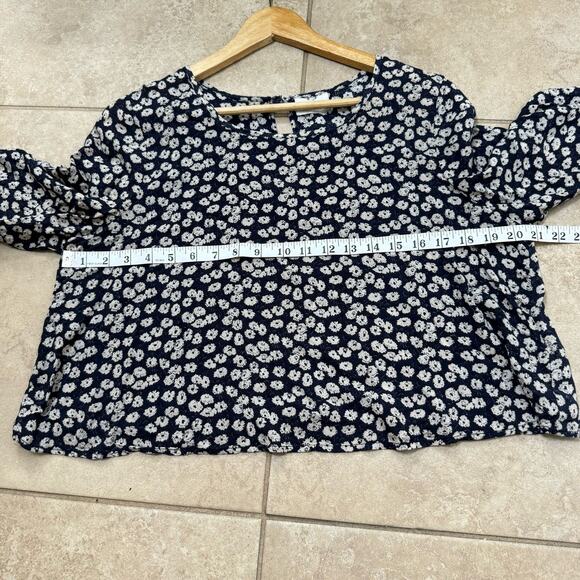 Anthropology Pins & Needles Floral Top Womens Black Flowy Boho Coquette Pretty - Picture 8 of 9